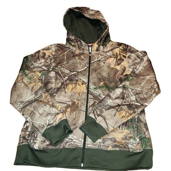 Under Armour Realtree Camo Full Zip Sweatshirt Hoodie Women’s Large Loose Fit - Picture 1 of 6